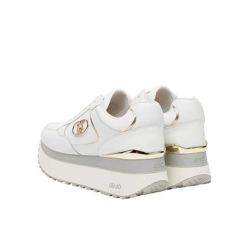 Sneakers Donna con tomaia in pelle ed inserto laminato